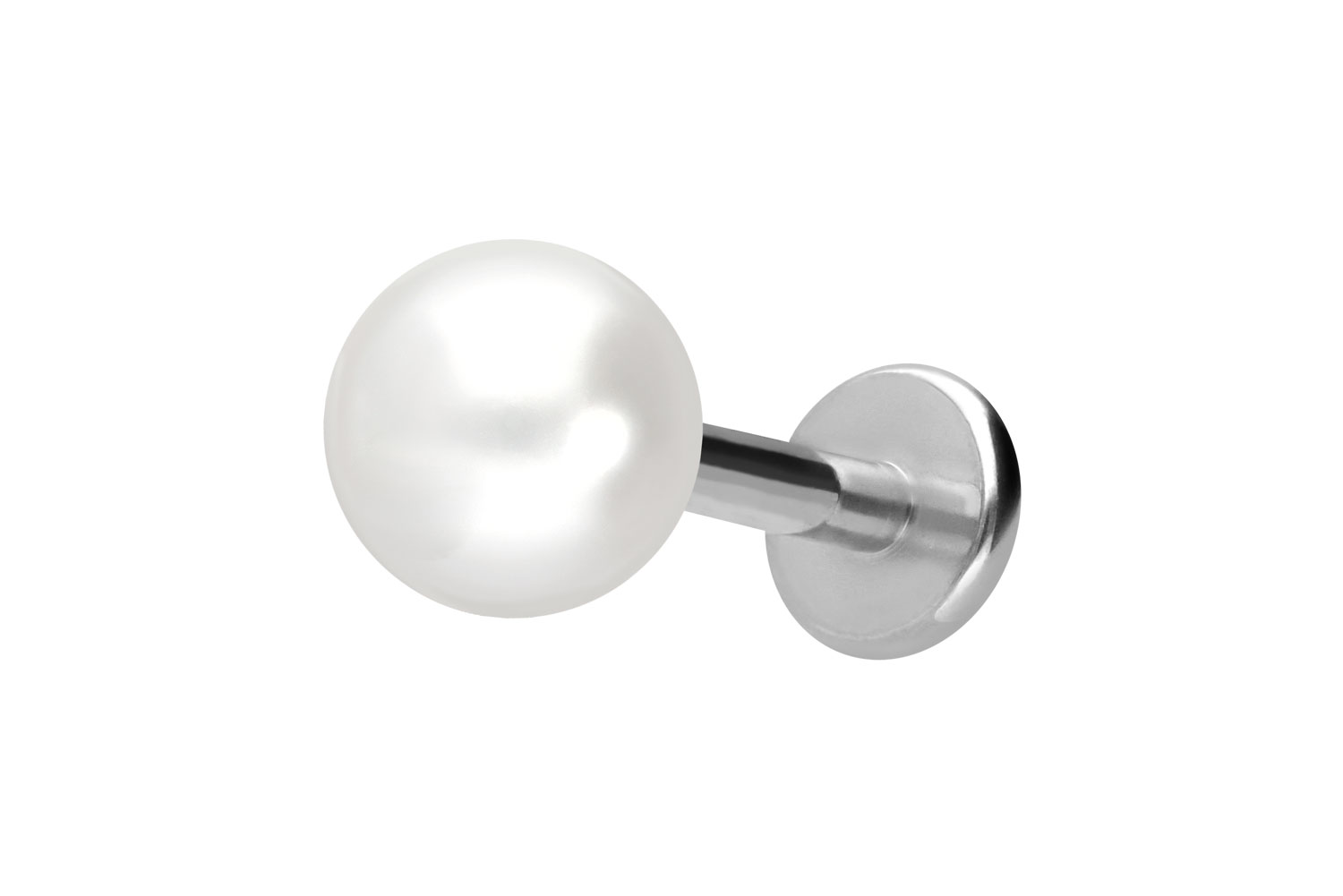 Titan Labret Piercing mit Innengewinde SYNTHETISCHE PERLE